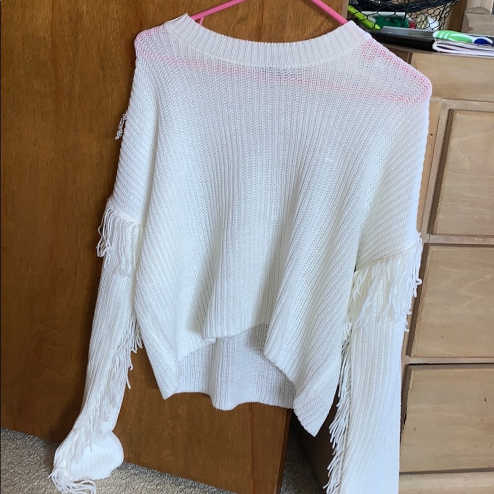 White Sweater with fringe